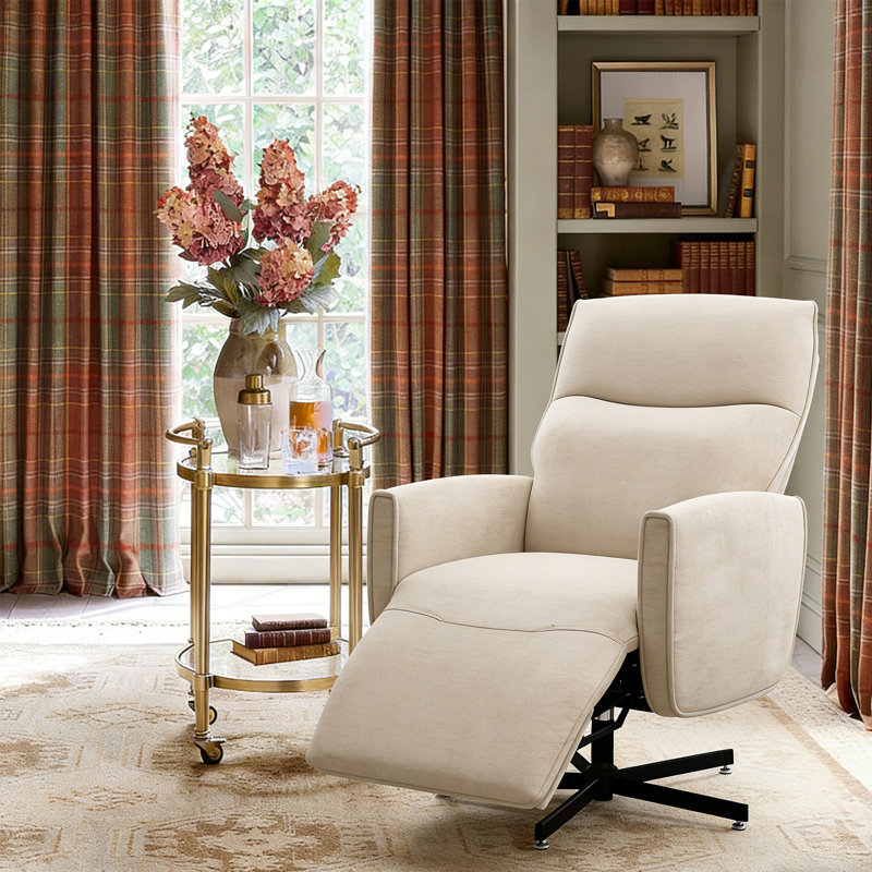 Fauteuil inclinable électrique pivotant et coulissant en tissu de 29 po de largeur avec support lombaire réglable