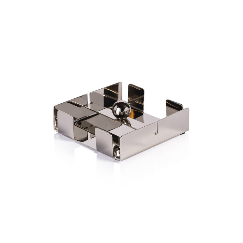 Porte-serviettes en acier Basso, Nickel, H 1,75 po x l 5 po x P 5 po