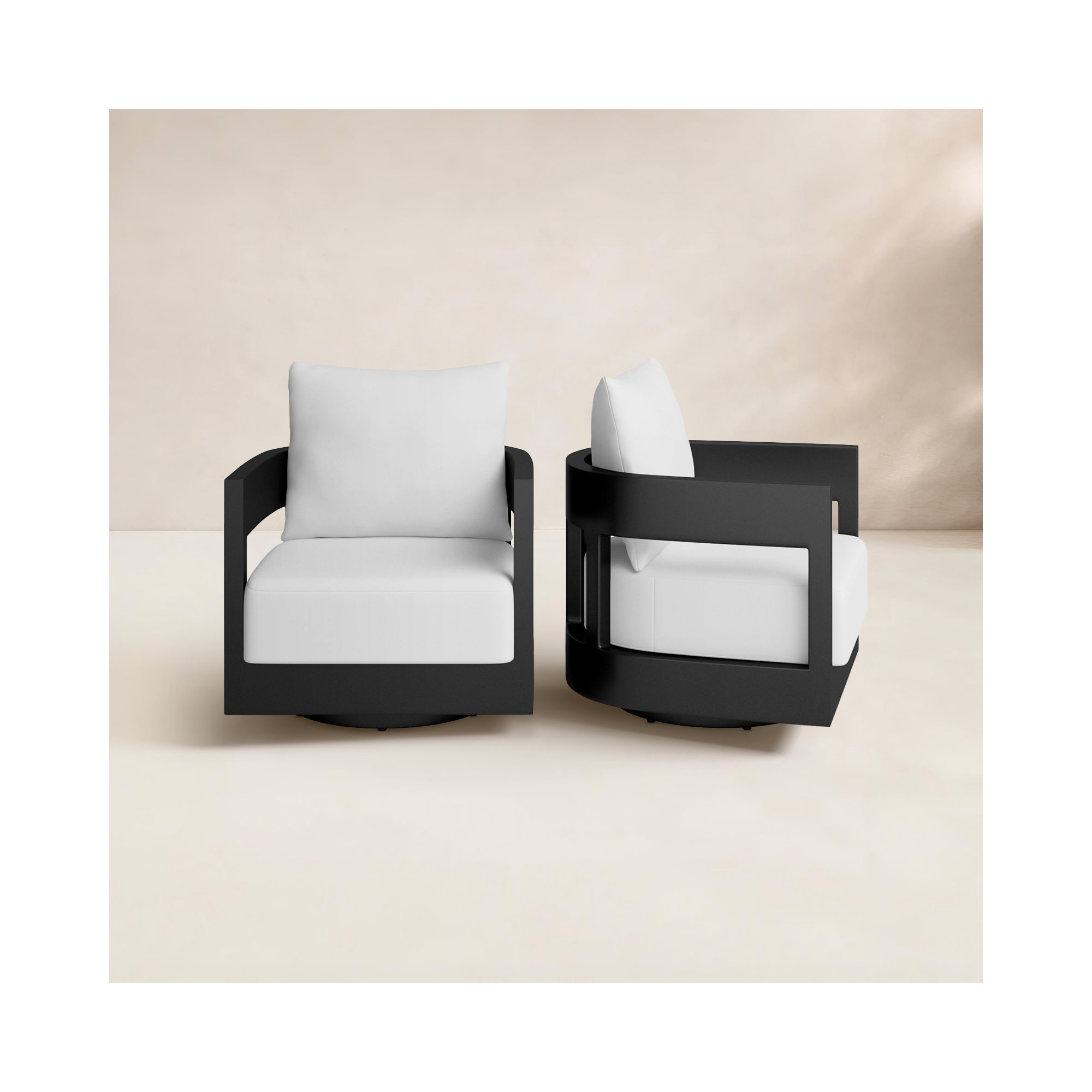 Everlee Aluminum Outdoor Swivel Chair with Sunbrella® Cushions