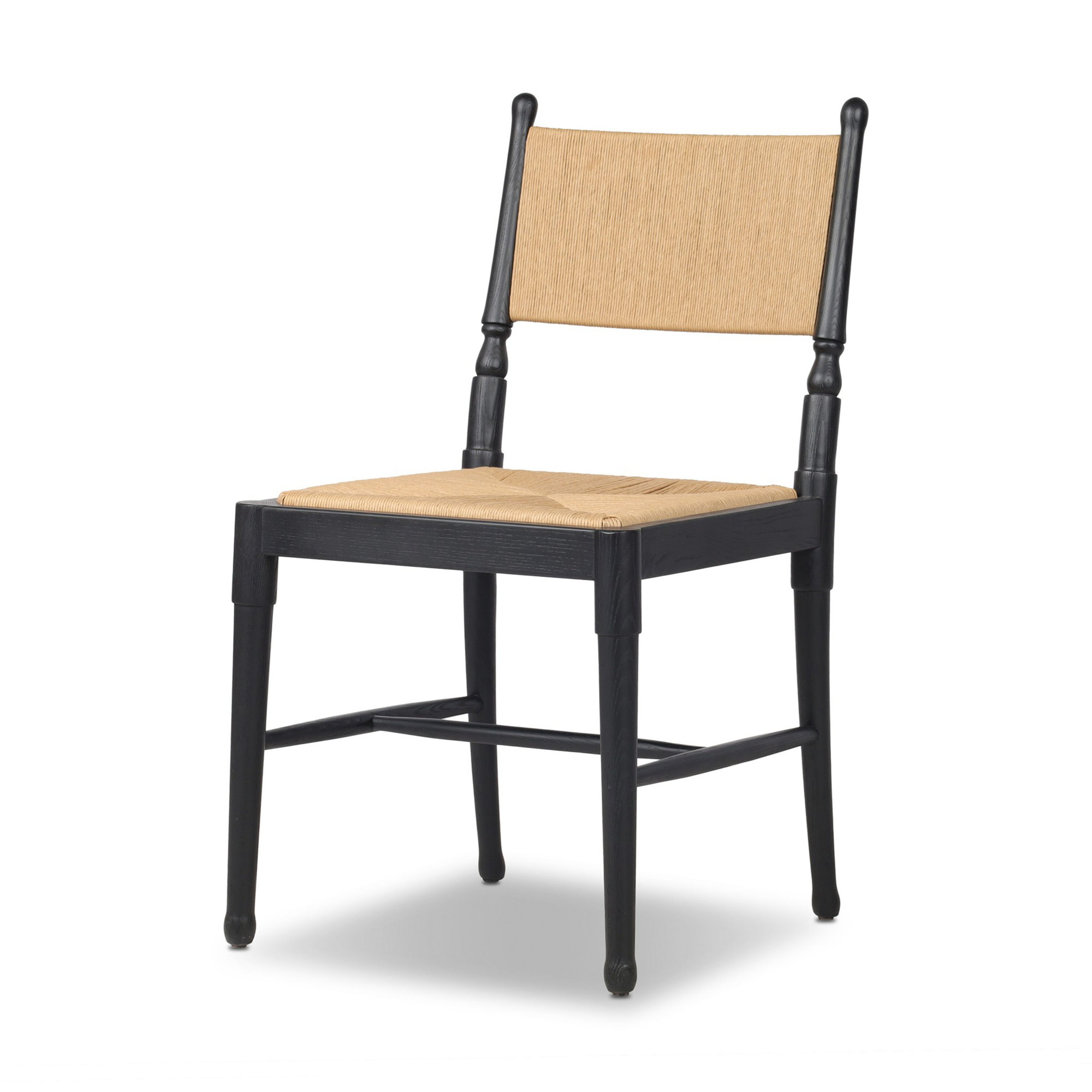 Fayth Dining Chair, Stained Black Ash/Natural