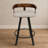 26" Swivel Counter Stool with Solid Walnut Wood Back and Upholstered Seat -1437106589