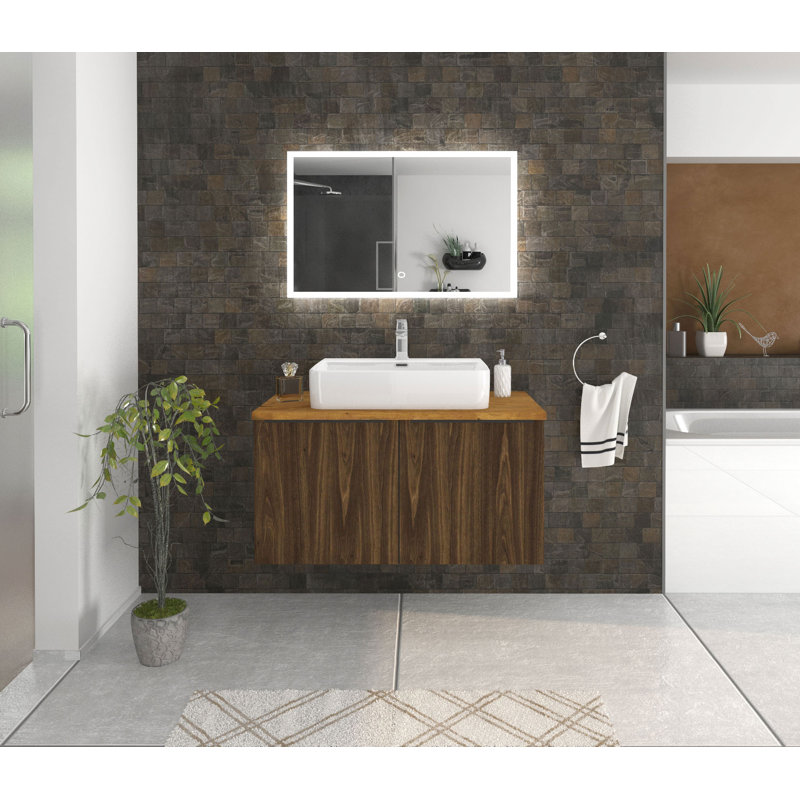 Bathroom Vanity with Basin, Alpine white/Oak bourbon/Oak