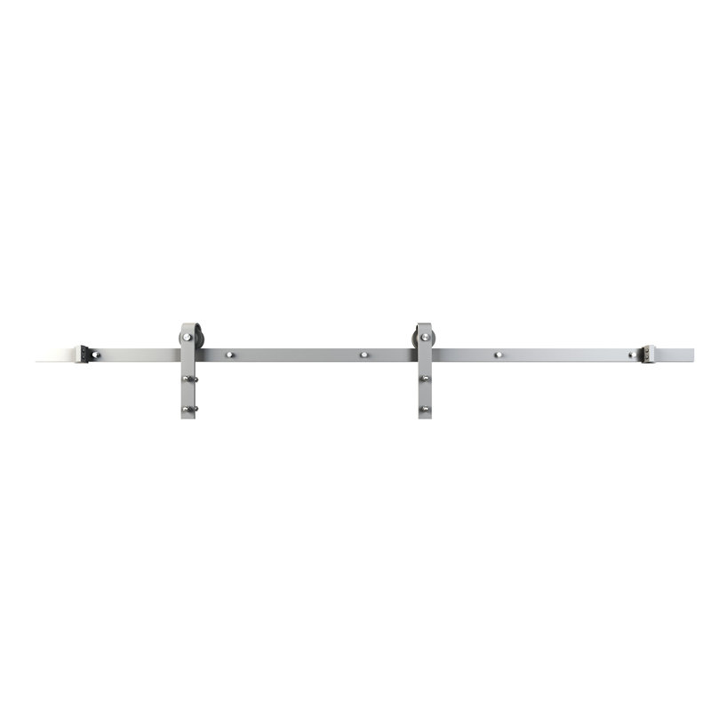 Brushed White Single Door Barn Door Hardware Kit
