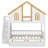 Full Size Wooden House-Shaped Bunk Bed With Storage Drawers & Staircase, Loft Bed With Windows, Door & Roof-1579898574