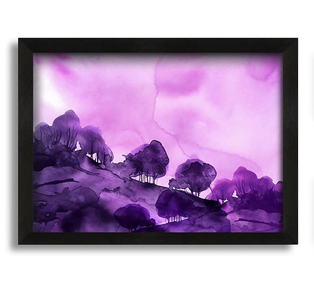 Gerahmtes Leinwandbild Purple Tree Abstract