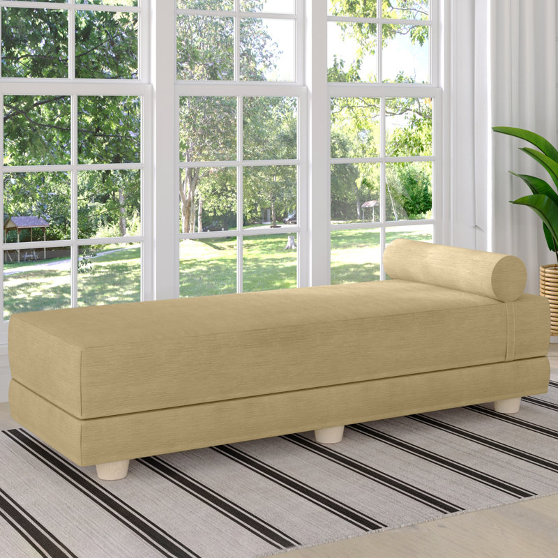 Kaylena Convertible Daybed - Fold Out Sleeper with Queen Size Memory Foam Mattress & Pillows, Camel