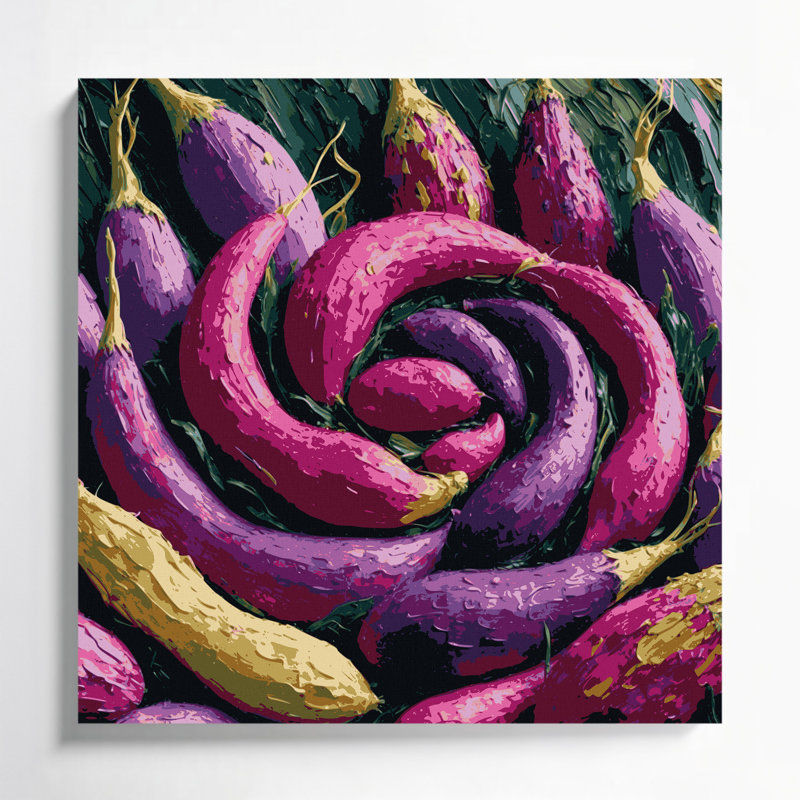 Vegetables Oca Purple Canvas Wall Art, 32" H x 32" W