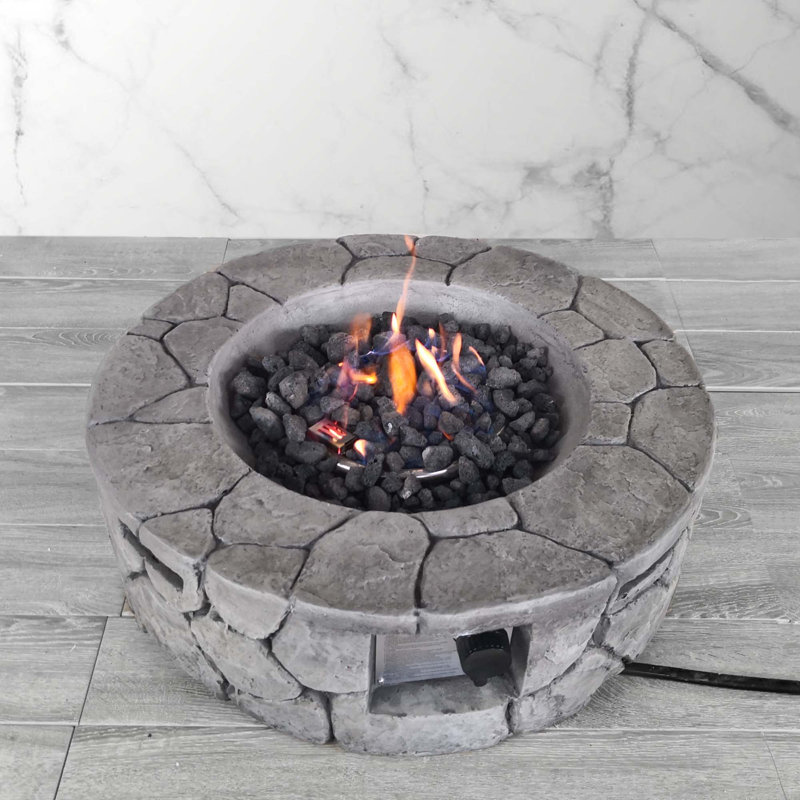 9''H X 28''W Fiber Reinforced Concrete Outdoor Fire Pit