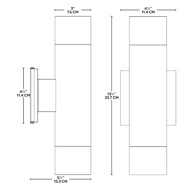 Stinnett Metal and Steel Wall Light, Stainless Steel