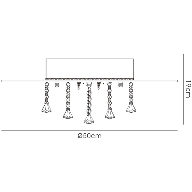Lopez Flush Mount, 8 Light, Smoked Mirror