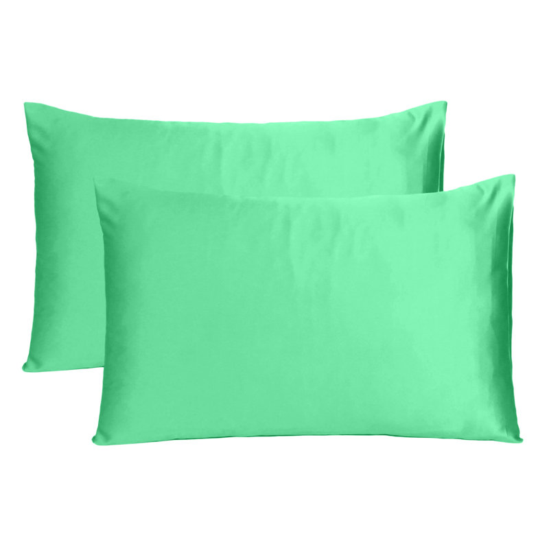 Taies d'oreiller en satin, Grand, Vert piscine