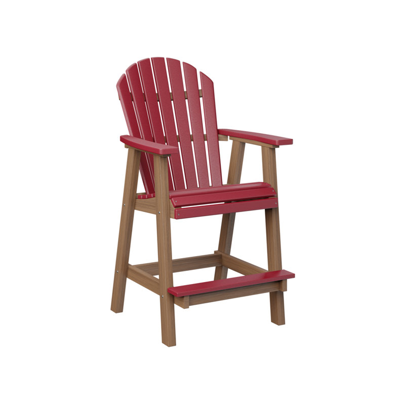 Chaise de bar berlinoise Berlin, Scarlet Red, Antique Mahogany