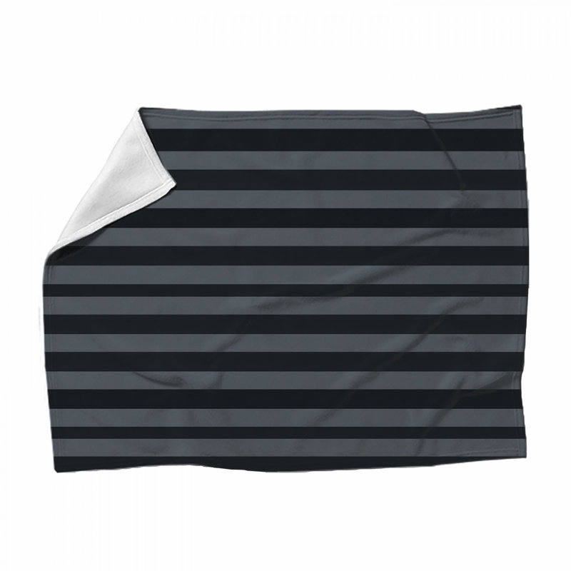 Stripes Fleece Throw Blanket - Pattern Throws for Sofas or Beds, 80" L x 68" W, Black Striped 1