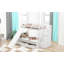 Lit simple superposé au dessus d'un lit double avec tiroirs, rangement et glissade-1161353496