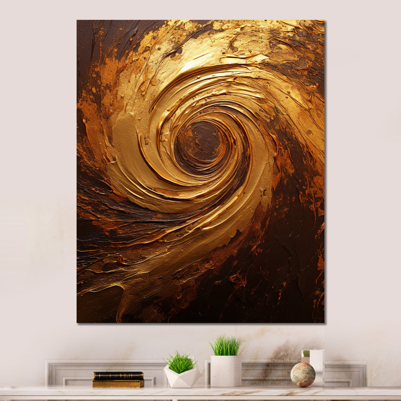 «Abstract Mocha Memories Spiral», art mural abstrait en spirale en métal, H 32 po x l 24 po x P 1 po