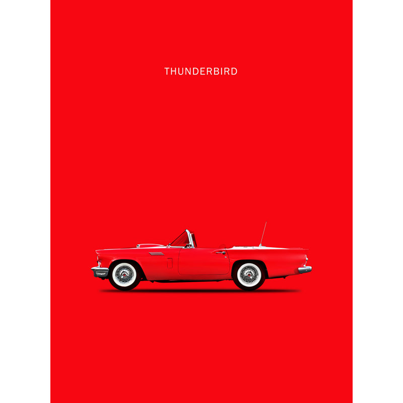 «Ford Thunderbird 1957» par Mark Rogan, reproduction sur toile tendue, H 16 po x l 12 po