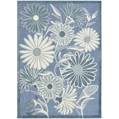 Tapis intérieur / extérieur floral Shila