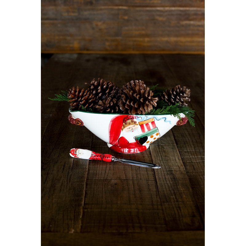 Old St. Nick Earthenware Serving Bowl