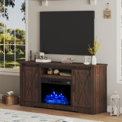 Chiara 63" W Manufactured Wood Fireplace TV Stand for TVs up to 75" with Cabinets