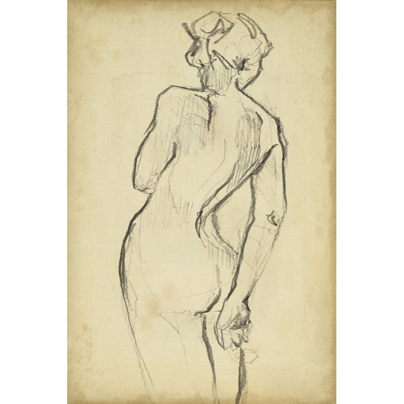 Full Figure Lines II by Jennifer Paxton Parker - Wrapped Canvas Drawing Print, Black Floater Framed, 91 cm H x 61 cm W