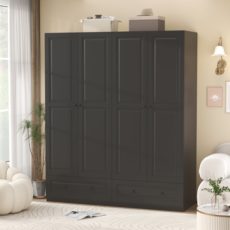 Armoire 74 "avec 2 tiroirs , Black