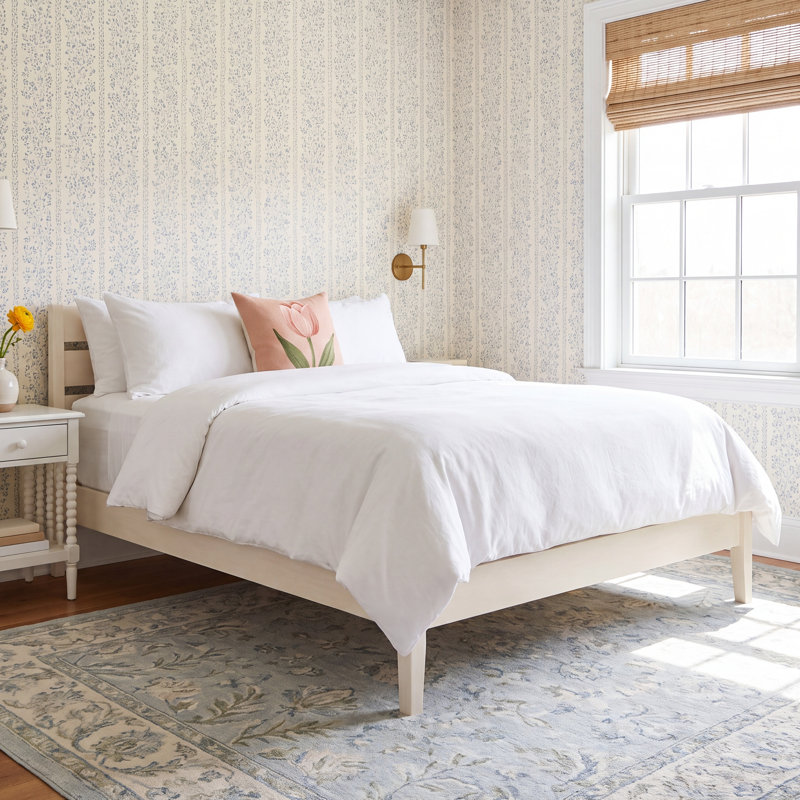 Aceline Wood Traditional Full Size Bed Rails, White