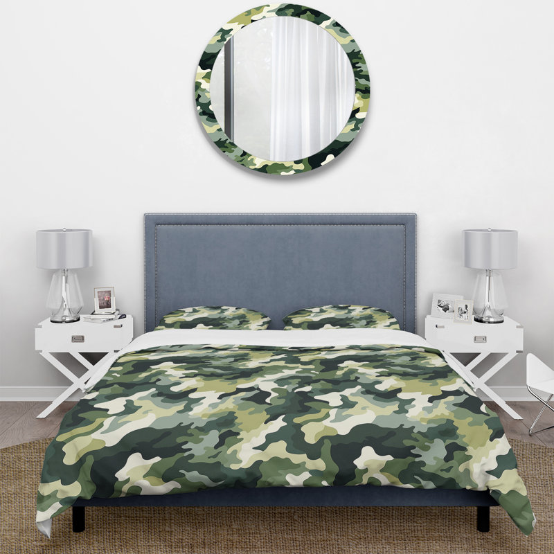 Literie Jungle Camouflage Adventures II, Housse de couette pour grand lit et 2 taies décor