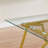 70.9" Rectangular Dining Table Glass Dining Table, Suitable For 1-8 People, Modern Style Home Kitchen Dining Table, Equipped With Sturdy Metal Table Legs-1638125403