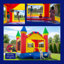 HeroKiddo 14 ft. Castle Commercial Grade Inflatable Bounce House for Kids with Basketball Hoop, Safety Netting and Blower