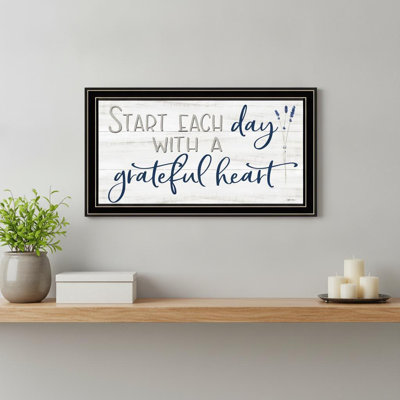 «Grateful Heart», impression murale encadrée noire