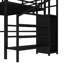 Lit mezzanine en métal peu encombrant avec bureau de rangement noir moderne