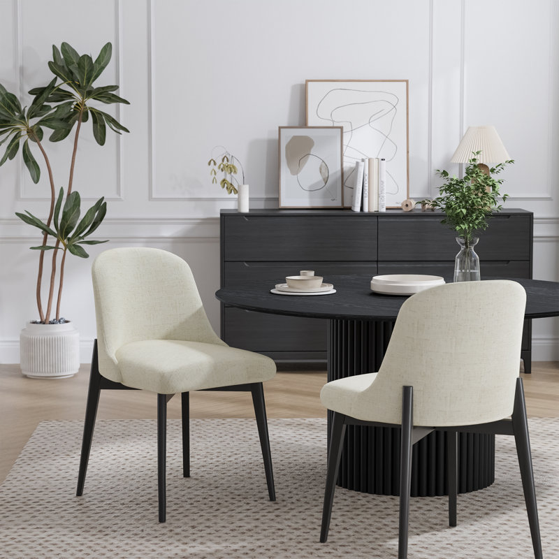 Chaise rembourrée en bois massif Arline
