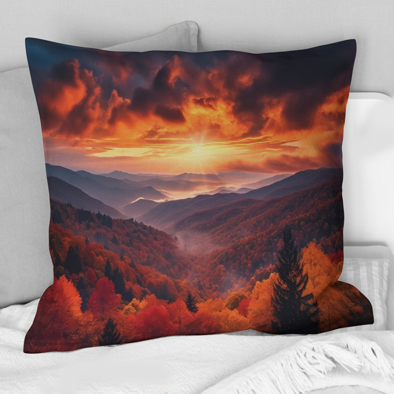 Coussin décoratif Great Tennessee, Great Smoky Mountains, Tennessee, H 18 po x l 18 po