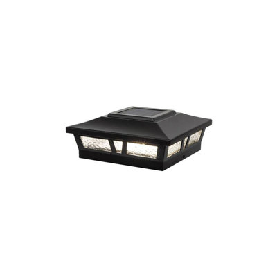 A12D41305C304DD896CE1884EFC3AB98 6 X 6 Inch Black Aluminum Oxford Solar Post Cap