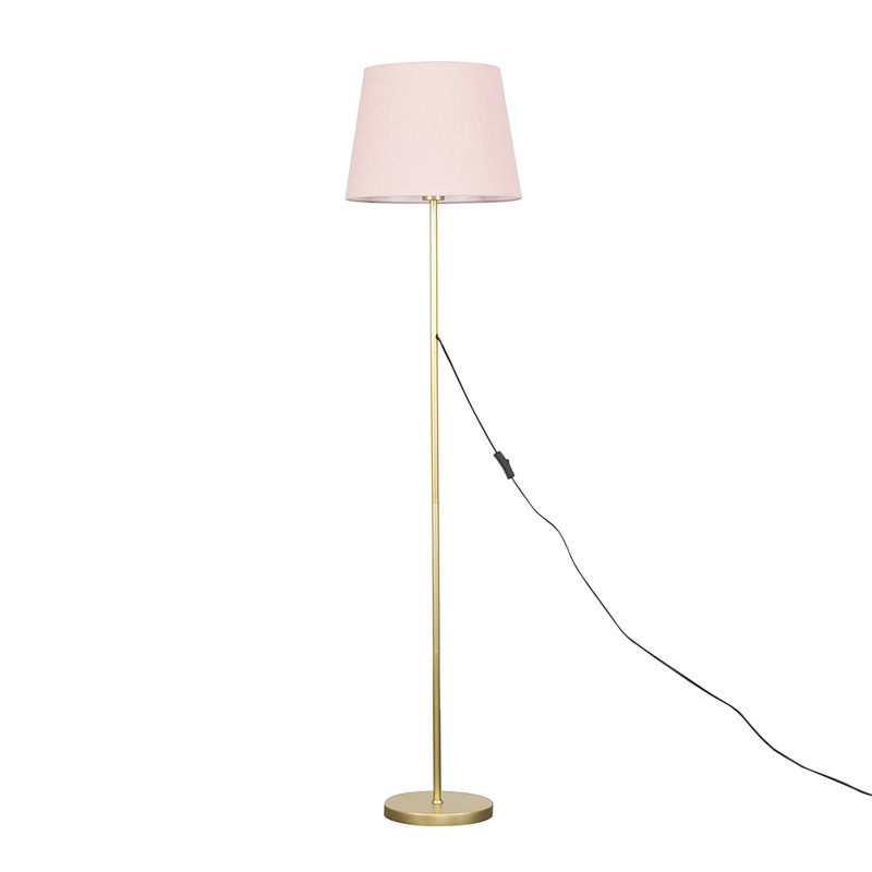 Gurpreet 154 H cm Traditional Floor Lamp, No, Dusty Pink, Gold