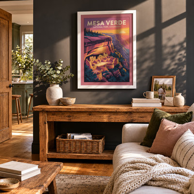 Postcard from Mesa Verde Vintage - Framed Print