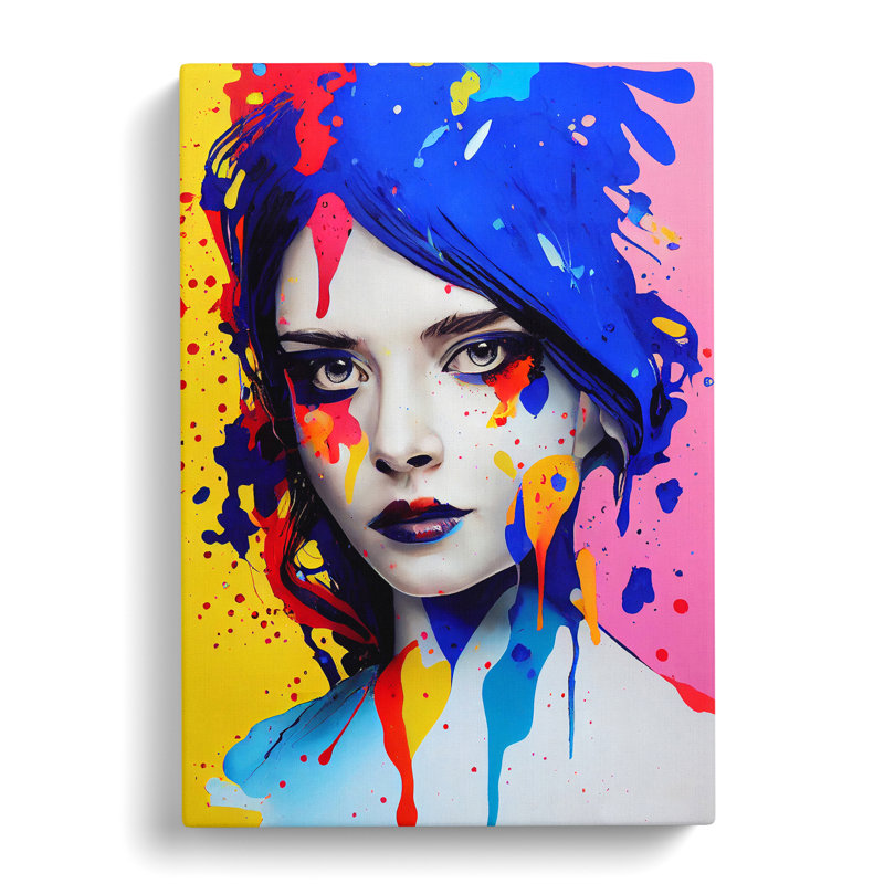 Paint Splashed Woman No.2 - Wrapped Canvas, 60cm H x 40cm W x 3cm D