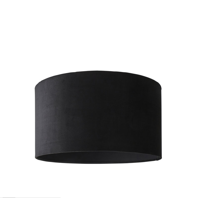 20cm H Velvet Drum Pendant Shade ( Screw On ), Black, 25 cm H x 45 cm W x 45 cm D