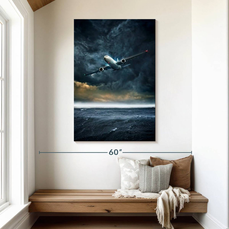 Mehar Stormy Plane Flight, 48" H x 32" W