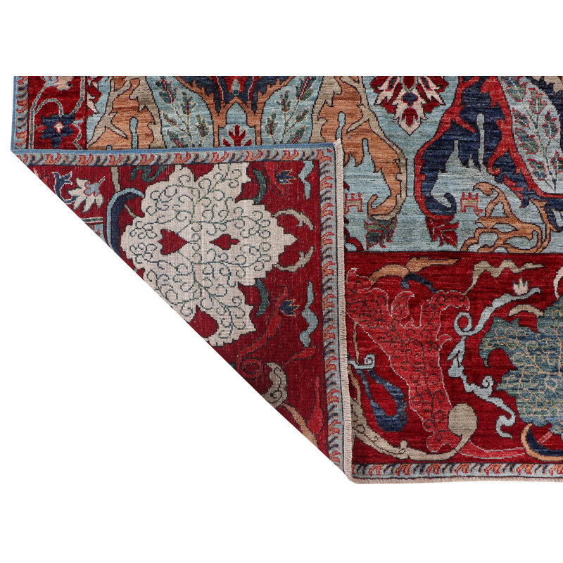Tapis unique ciel / rouge 8 po x 10 pi 2 po