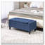 Repose-pieds en lin avec dessus relevable et capitonnage à boutons-602561035