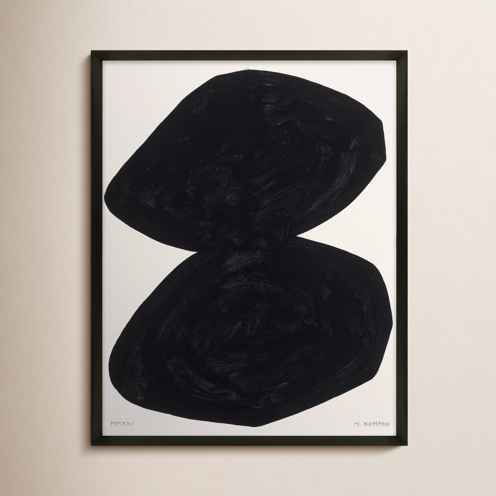 Module On White 2 by Michael Kempen, Black, 38" H x 30" W x 1.25" D