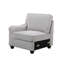 Canapé modulaire en L gris clair de 125 po avec repose-pieds modulaire en L 7 pièces