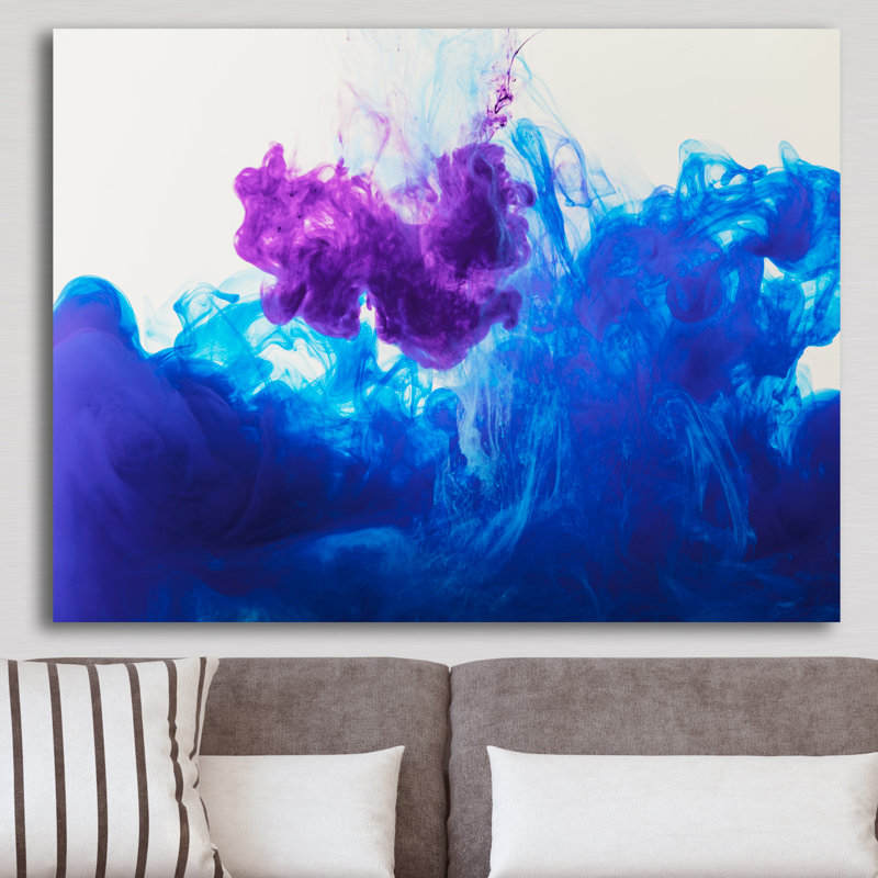 «Blue and Purple Ink Composition», reproduction sur toile, H 24 po x l 32 po x P 1 po