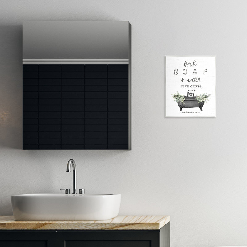 Plaque murale "Fresh Soap & Water Bath", design par lettré et doublé