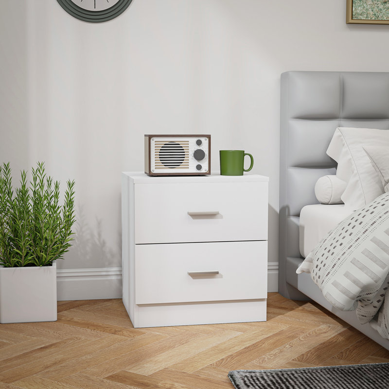 Demonica 45cm W Steel Bedside Table