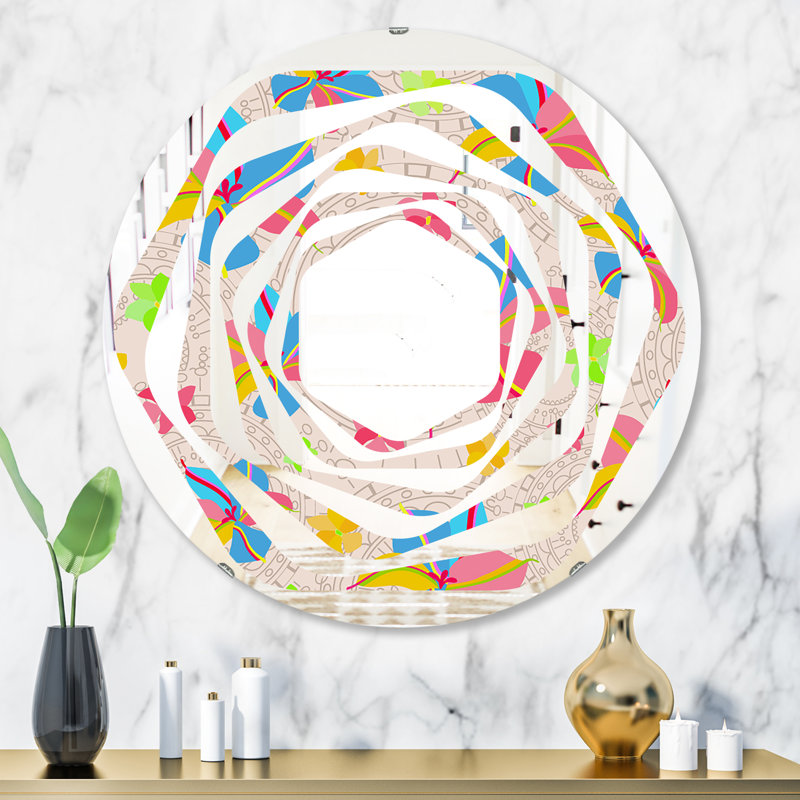 Miroir mural Whirl Flowers, H 31,5 po x l po