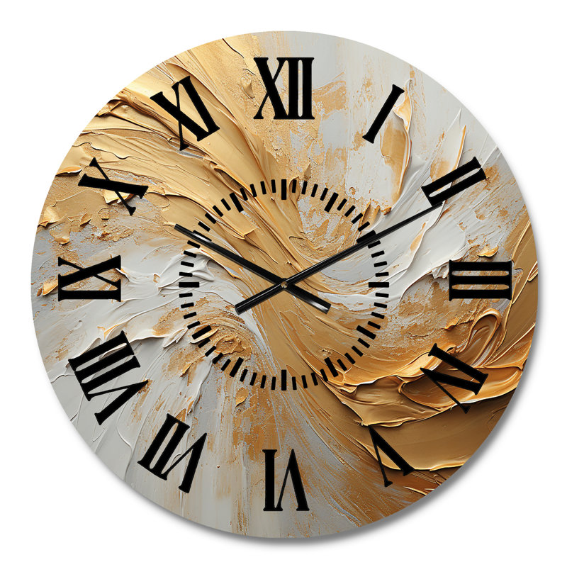 Horloge murale or et beige, Médium