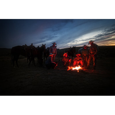 Cowboys and Cowgirls Gather Around a Campfire by Terryj
