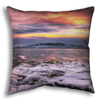Throw Pillow, Winter Sunset by Scott Barlow